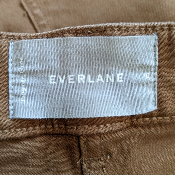 EVERLANE Wide Leg Cropped Brown Pants Size 10 - Picture 8 of 10